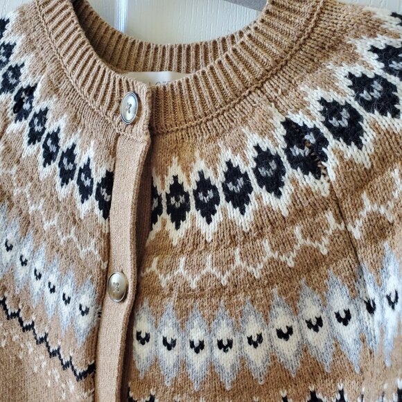 Loft Fairisle cropped cardigan sweater size small - Picture 2 of 7